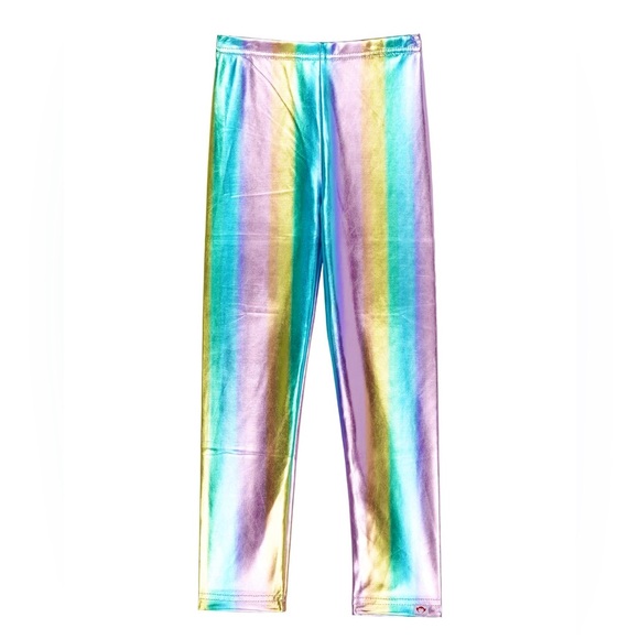 🌈🌈APPAMAN metallic rainbow shiny legging NWT- size 8/10-10/12 🌈🌈 - Picture 8 of 9